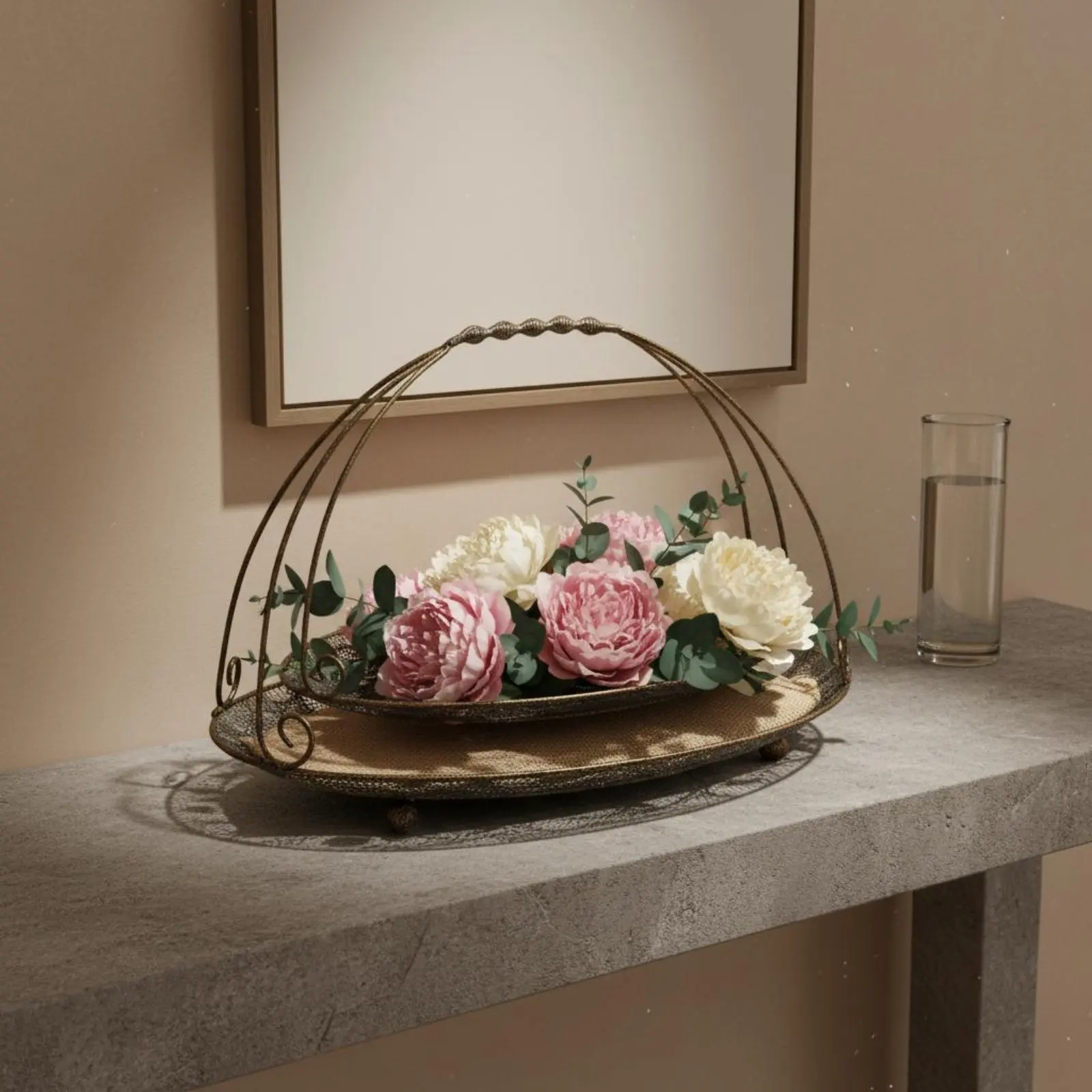 Iron Fruit Tray Antique Finish Vintage Wire Tray Home Decor Rustic Design House Decoration Breathable for Festive Table