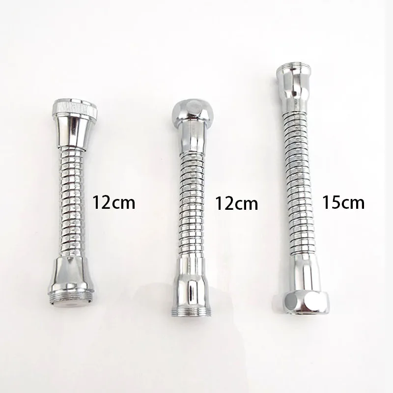 12cm 15cm Kitchen Faucet Stainless Steel Tube Water Saving Kitchen Tap Extension Hose Water Faucet Adjustment Faucet Accessories