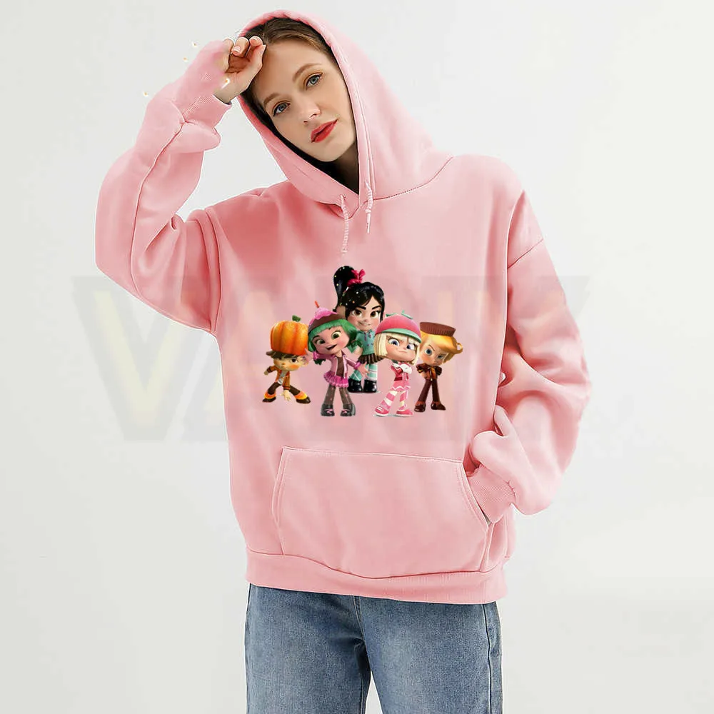 

Cool Harajuku Wreck-It Ralph Hoody Hip Hop Women Casual Hoodies Long Sleeve Loose Sweatshirts Streetwear Autumn Tops Female