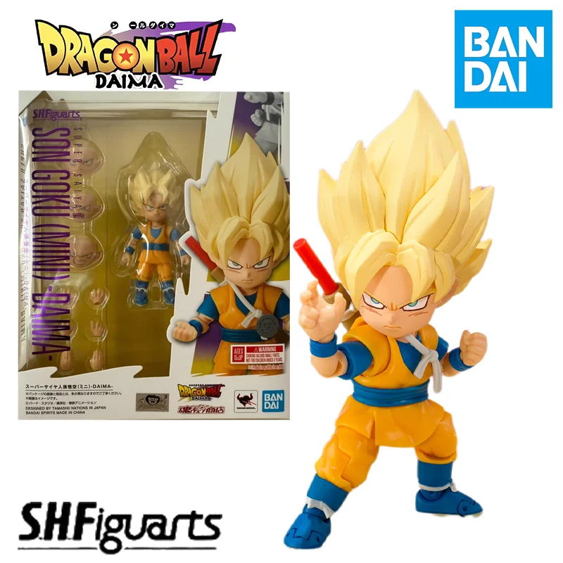 

Bandai Original SHF Dragon Ball SUPER SAIYAN SOGOKU MINI DAIMA Anime Action Figure Model Fighter Finished Model Toy Gift FOR KID