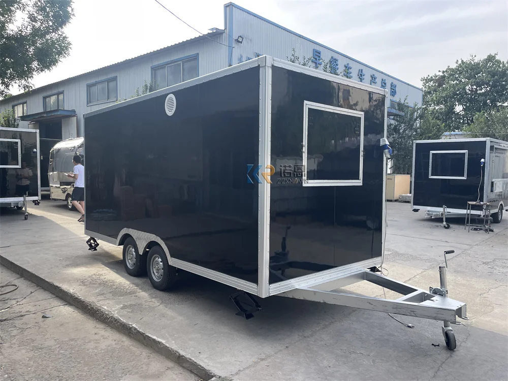 Food Trailer Truck Street Coffee Kiosk Mobile Kitchen Ice Cream Snack Cart Kiosk Fully Equipped Concession Food Truck