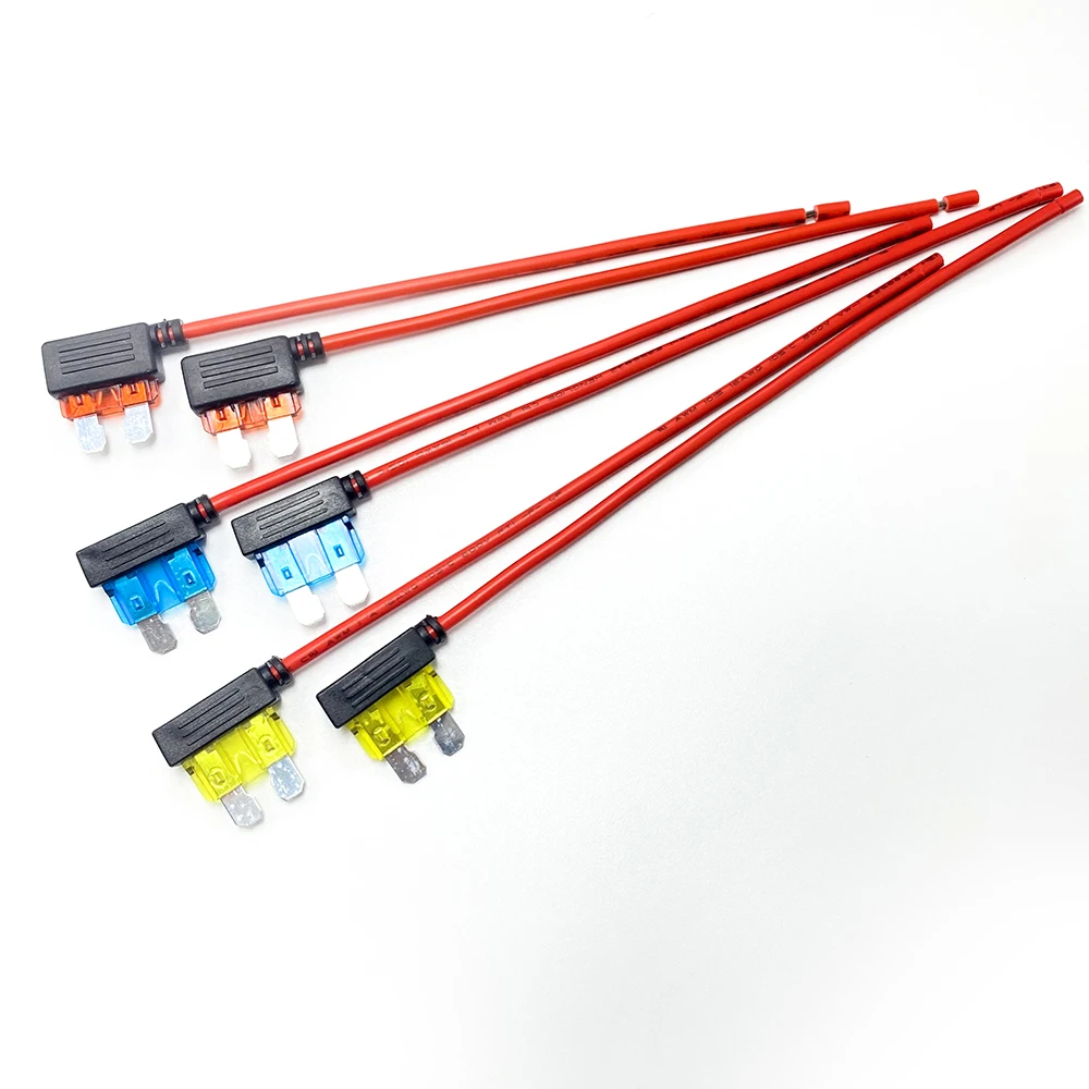 3PCS Mini Micro Standard Car Fuse Holder 16AWG Add-a-circuit TAP Adapter ATM APM Blade Fuse Extension Cord 10A 15A 20A