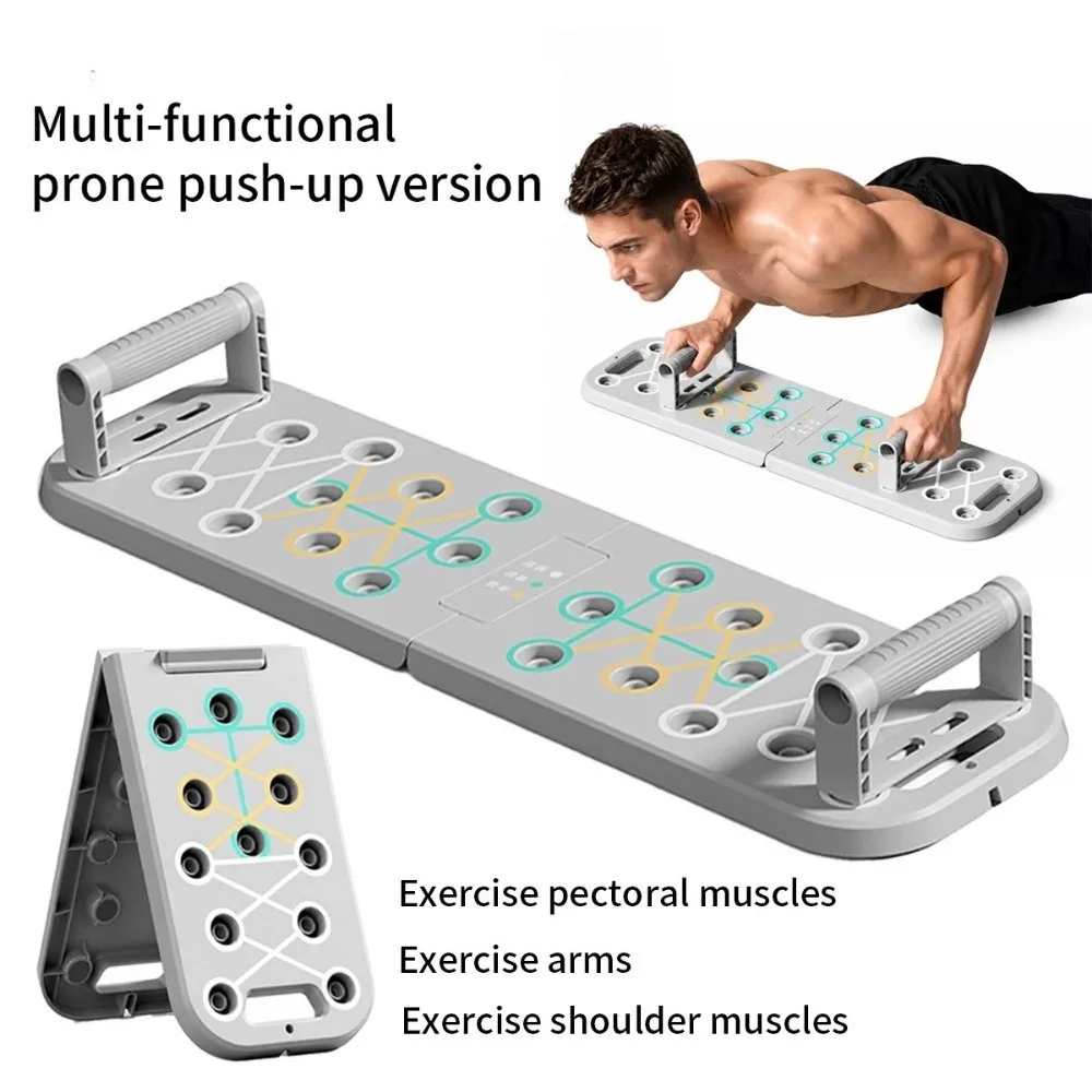 Chest Workout Portable Push-Up Stand Foldable Anti Slip Chest Press Rack with Handle Ergonomic Push Up Board Set Sit-Up Support