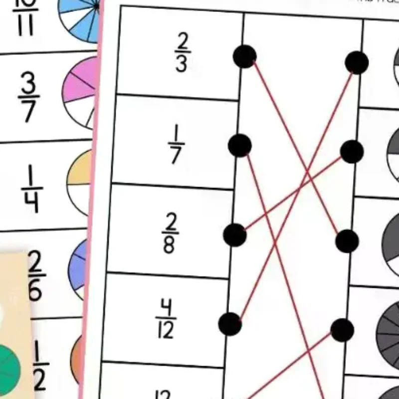 1Pcs Primary School Math Cognitive Test Book Basic Fraction Learn And Practice Training Workbook Fraction Fact Teaching Aids
