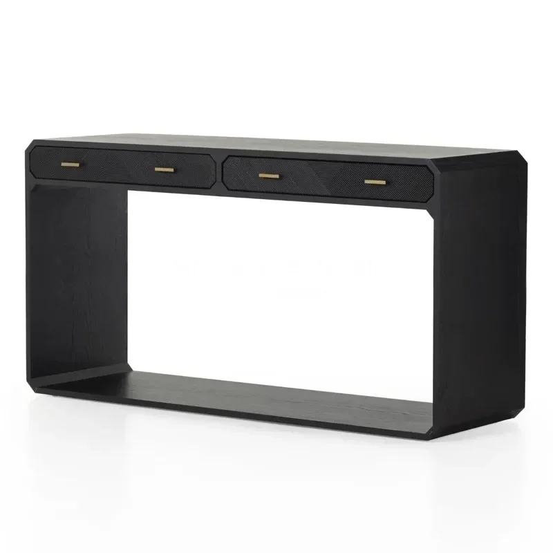 

American retro solid wood entrance table sofa back table modern simplicity