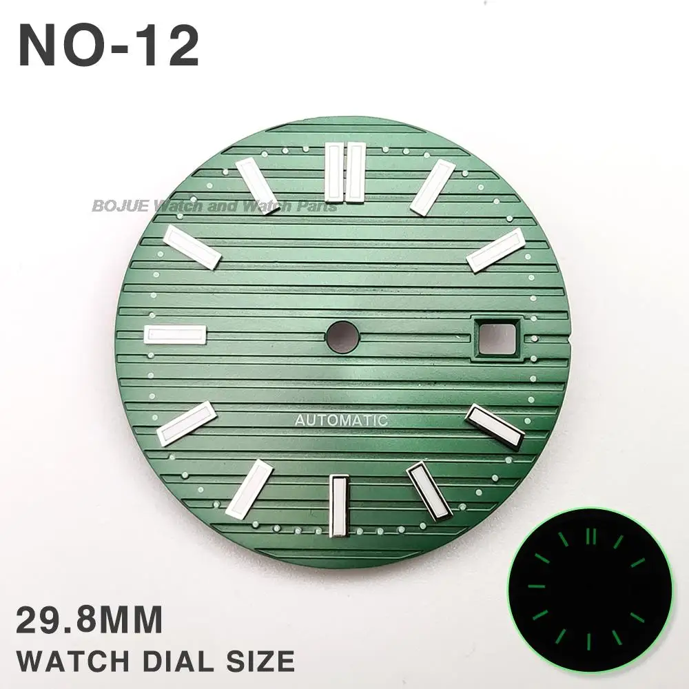 29.8mm NH35 Watch Dial Watch Faces Green Luminous Men\'s Watch Modification Parts Accessories for Patek Philippe Nautilus