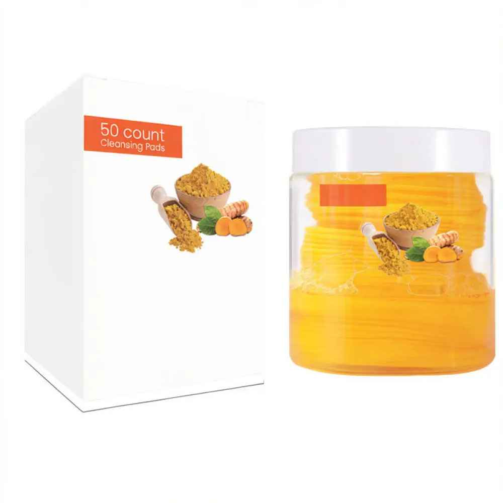 Natural Turmeric Face Cleansing Pads Exfoliating Cotton Wipes Daily Makeup Remover Gentle Skin Care Face Pore Cleansing Sheet