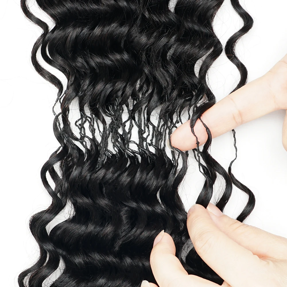 60g Crochet String Feathered Human Hair Braiding