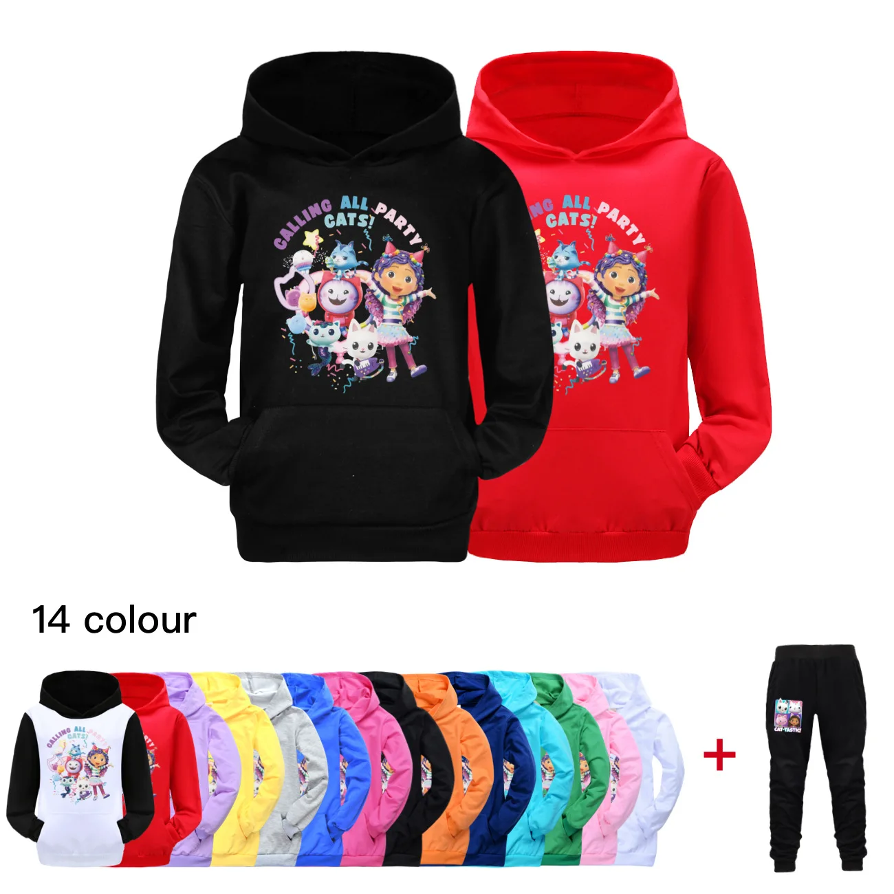 GABBY DOOLHOUSE Hoodie Kids Gaby Chat Clothes Baby Girls Casual Hooded Sweatshirt Pants 2pcs Sets Boys Long Sleeve Sportsuits