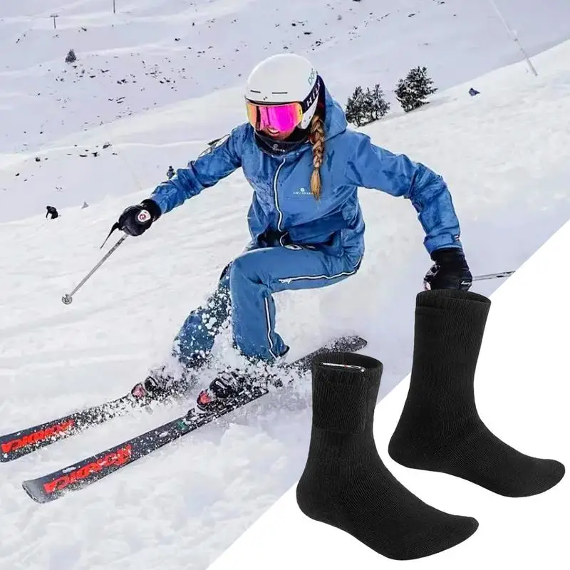 Heated Socks Winter Warm Snowmobile Skiing Heated Socks Cold Weather Heat Socks Outdoor Thermal Heated Foot Warmer Ski Sports