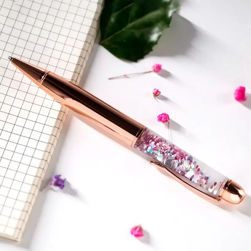 

Luxury 1.0mm Metal Bling Sequin Ballpoint Pen Writing Pens S