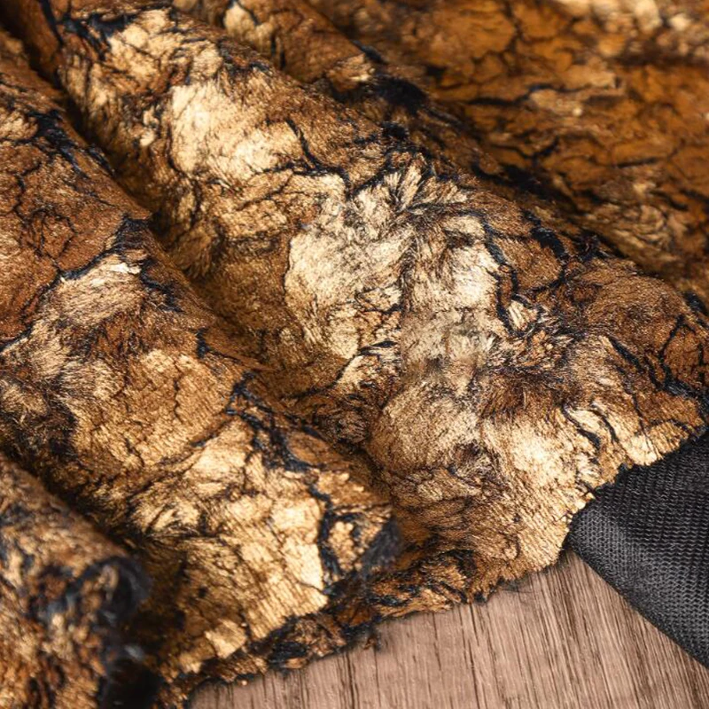 145x50cm Crackle Bronzing Fur Fabric Metallic Coat Shawl Bag Plush Material Dress Suit DIY Sewing Craft Dress Clothes Supplies