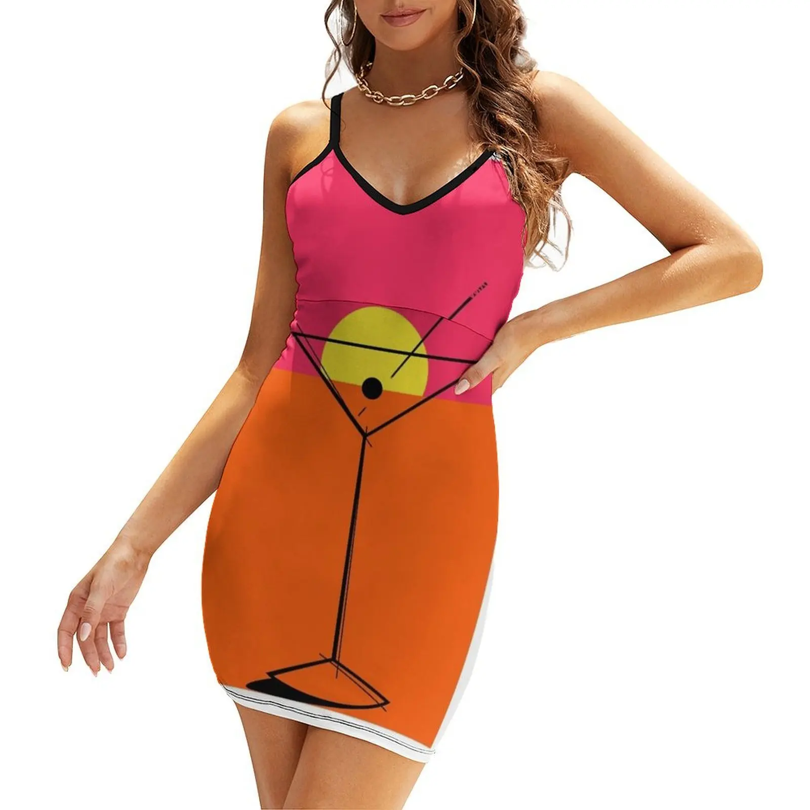 

Pop Art Martini 2 Endless Sling Dress dresses with long sleeves Women's summer dress Bridesmaid dress woman summer clothes