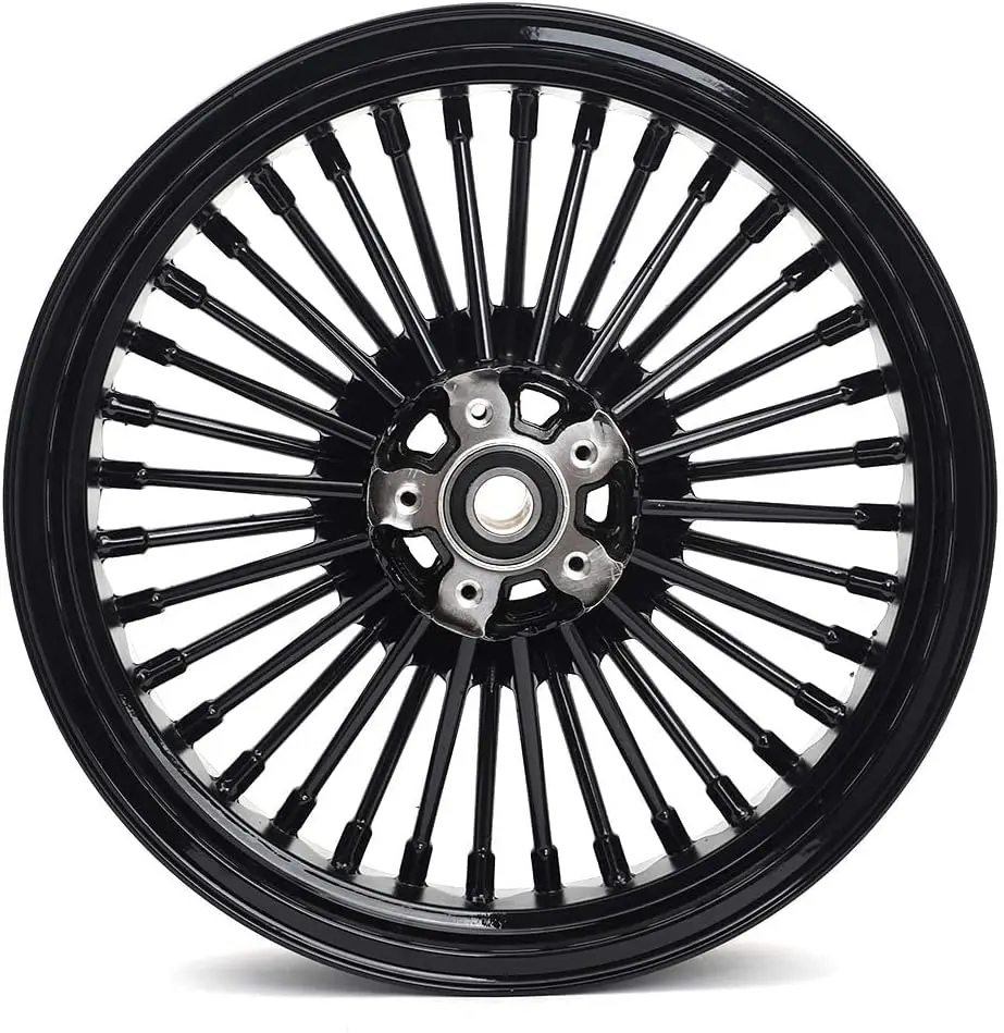 ZCLH  21inch 18inch Black Front/Rear Wheels 36 Fat King Spokes Tubeless for Touring 2009-2023 FL Series Models Made China