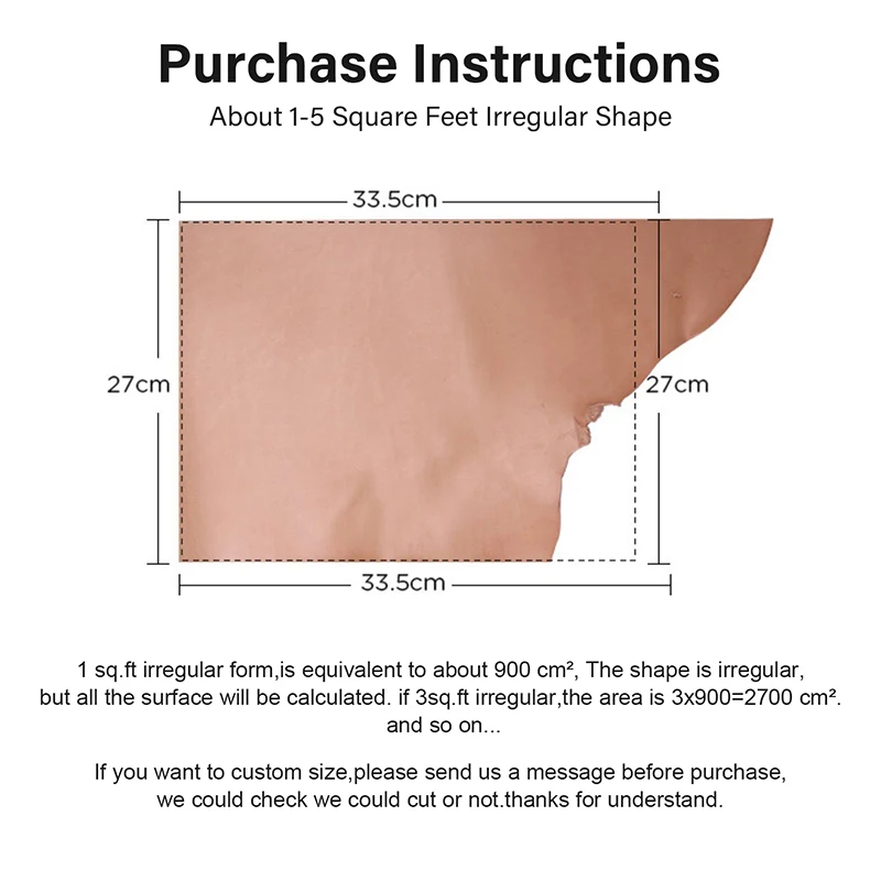 WUTA Genuine Leather Vegetable Tanned Leather Fabric Fog Wax Full Grain Cowhide Real Cow Skin Durable & Vintage DIY Leathercraft