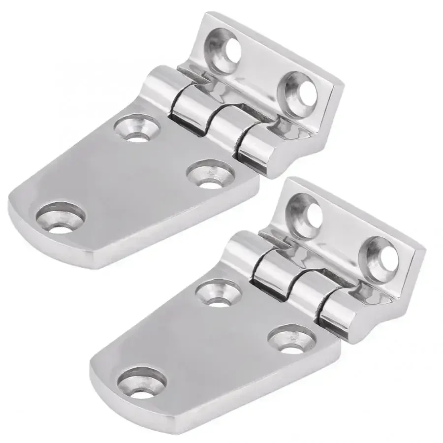 yes70x35mm Marine Hardware 2pcs 316 Stainless Steel Flush Door  Compartment Folding Bending Hinge Casting for Boat Marine
