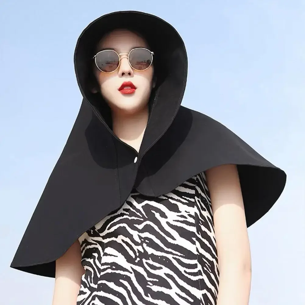 Summer Women's Sun Protection Sunshade UV Protection Hat Large Brim Face Covering Hat Face Mask Neck Protection Hat