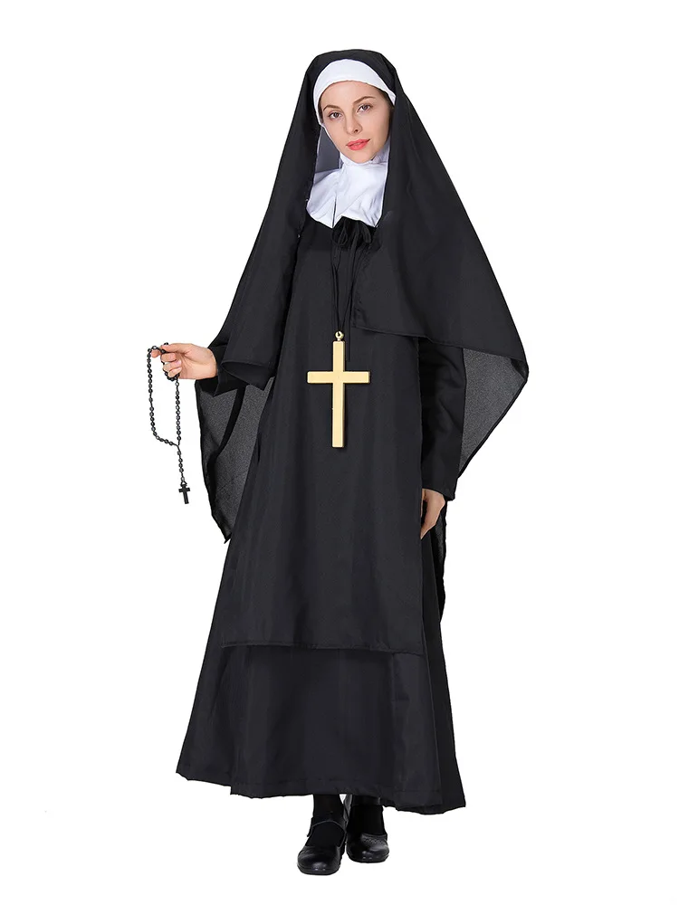 freira-irma-habito-traje-de-halloween-feminino-missionario-cristao-catolico-cosplay-carnaval-fantasia-vestido-balck-vestido-longo
