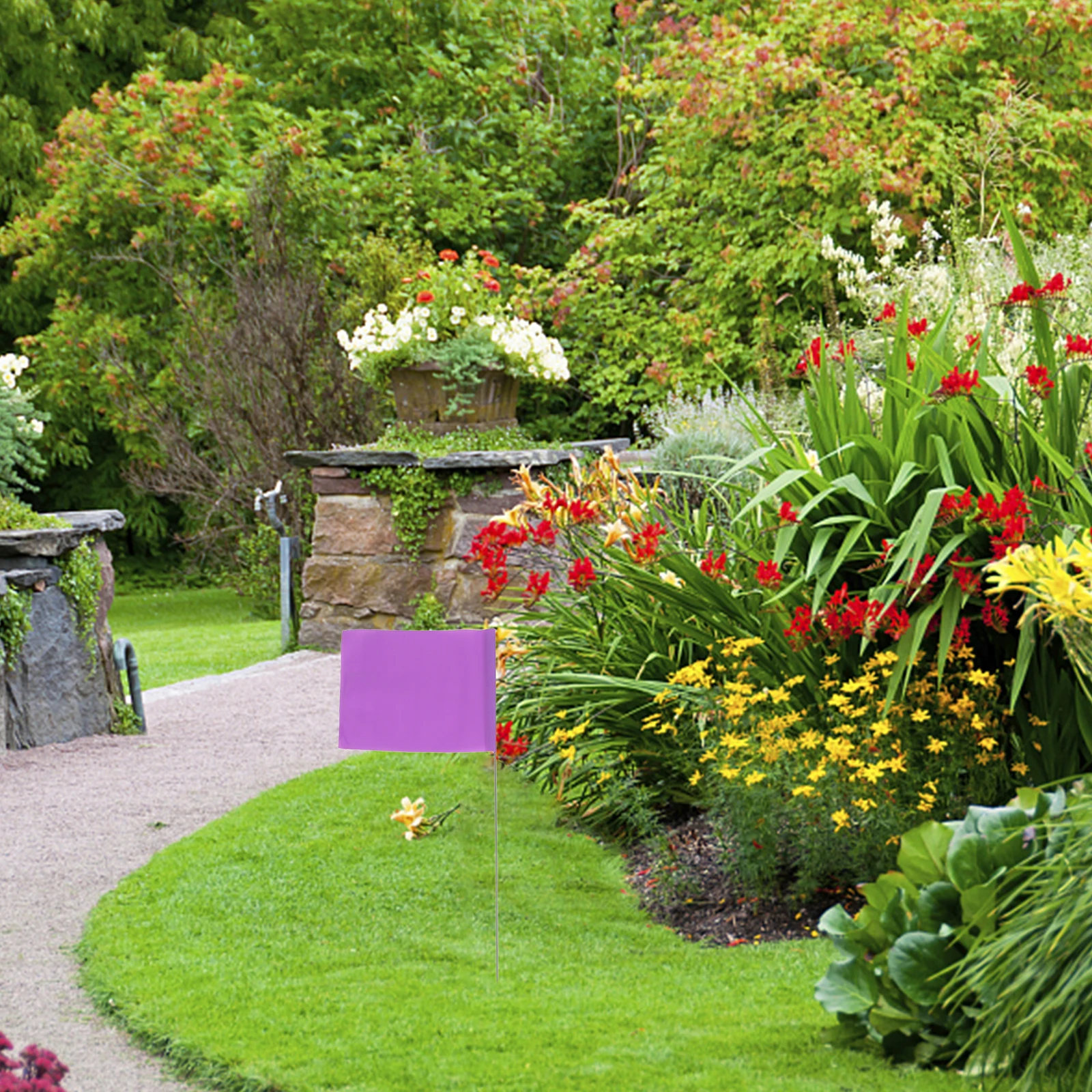 

50pcs PVC Lawn Markers Garden Signs Yard Flags Landmark Measurement Small Garden Flags For Outside Landmarks Outdoor