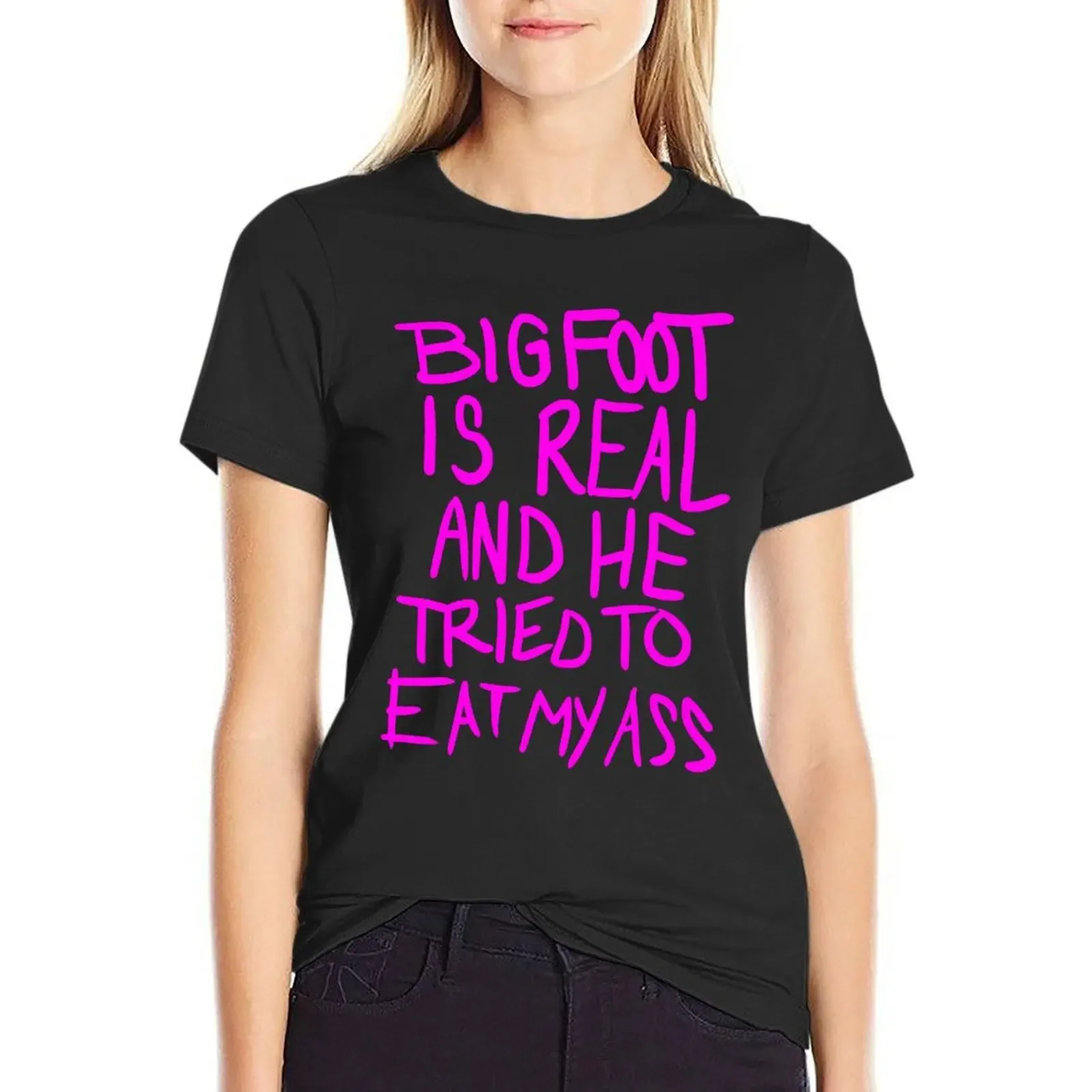 

Bigfoot is real T-Shirt vintage new edition animal print sports fans graphic t-shirts for Women