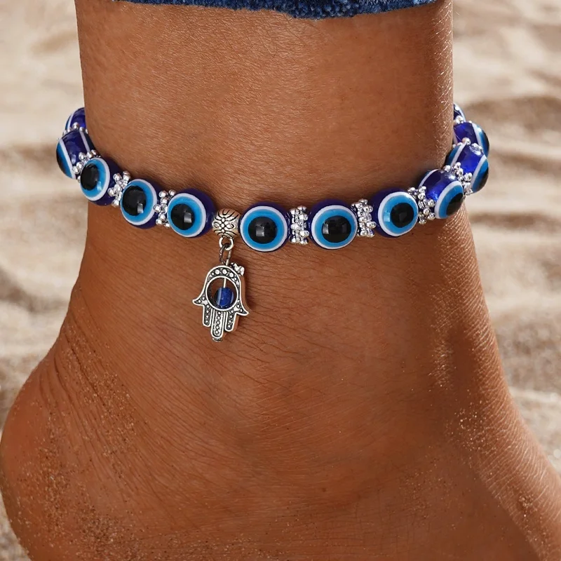 Personalized and Creative Blue Devil's Eye Beaded Foot Chain for Men and Women to Send to Friends Jewelry Gifts for Best Friend
