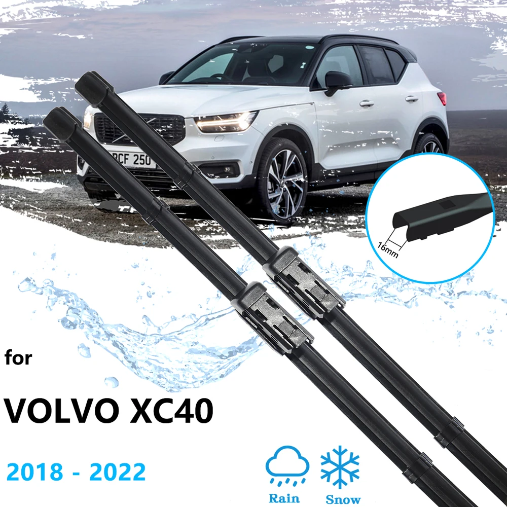 For Volvo XC40 C40 2018 2019 2020 2021 2022 Front Windscreen Boneless Frameless Wiper Blades Rubber Cutter Cleaning Replacement