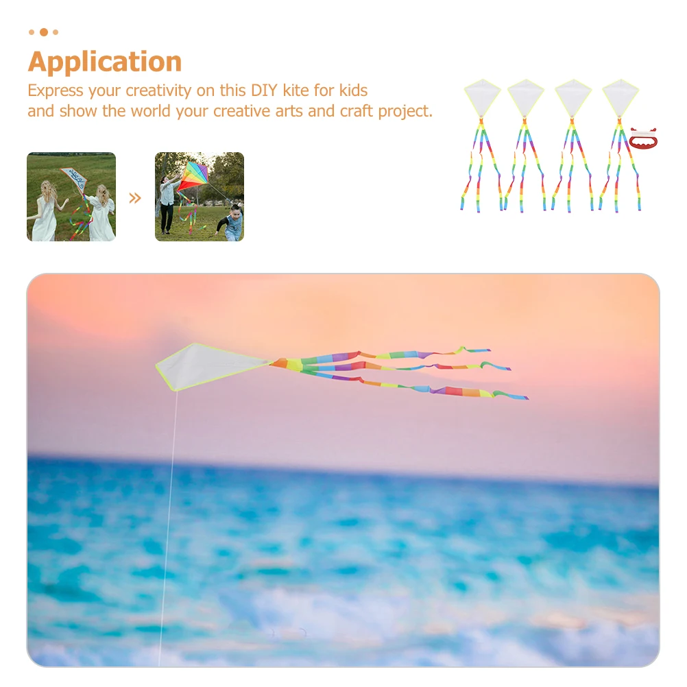 Cerf-volant de noël pour enfants, jouets d'extérieur pour enfants, peinture interactive en tissu, 4 pièces