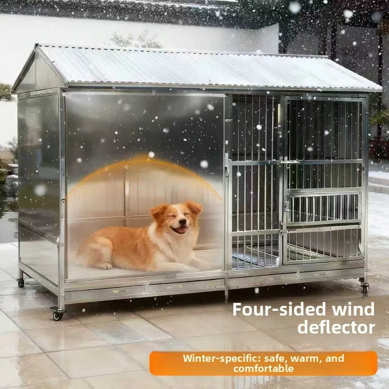 Stainless steel dog cage outdoor windshield large dog
