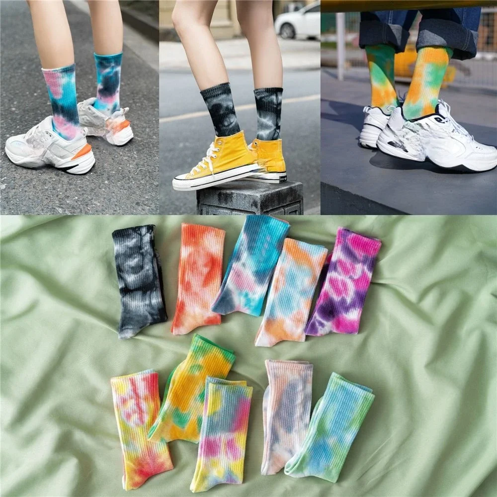 Tie-dye Socks, Women's Tube Socks, Stockings, Men's High-top Tide Socks, Street Skateboard Socks, Ins Hip Hop Europe and America