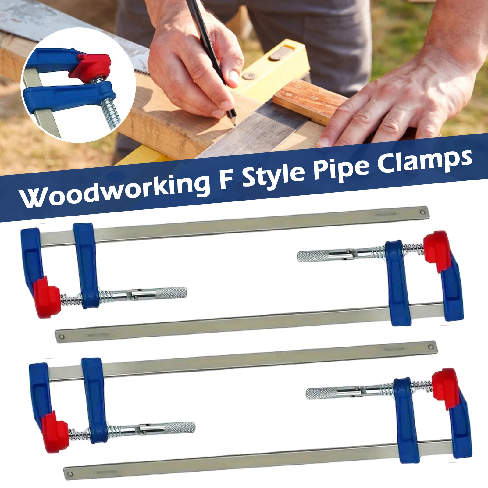 4pcs Wood Gluing Pipe Clamps set Fixture Quick Release Pipe Clamp English Wood Clamp for Woodworking Workbench tools