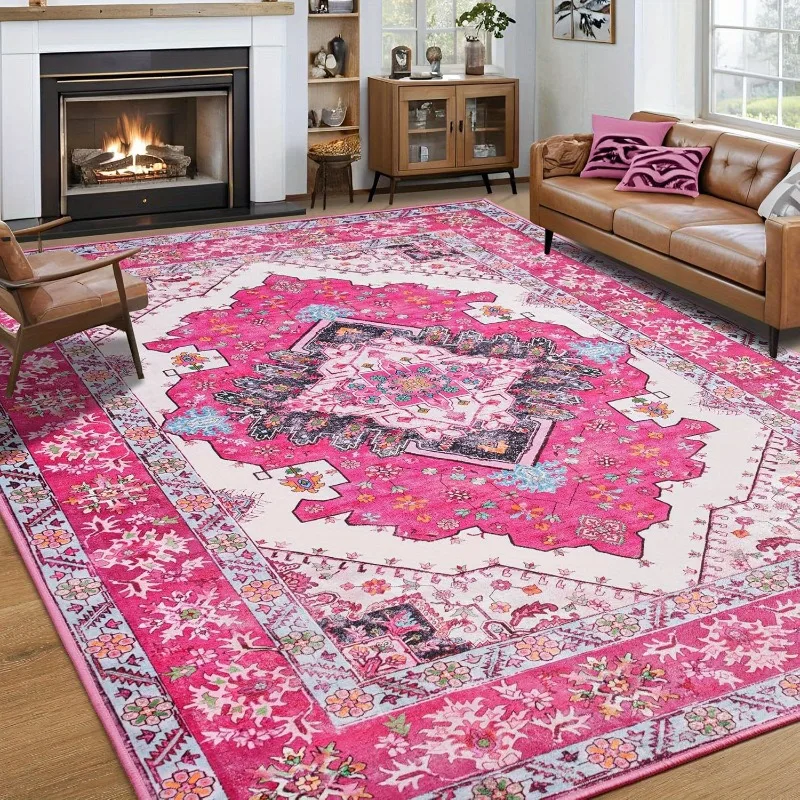 

Retro Ethnic Carpets Turkish Persian Rug for Living Room Bedside Bedroom Vintage Floor Mat Entrance Doormat Carpet Large Rug