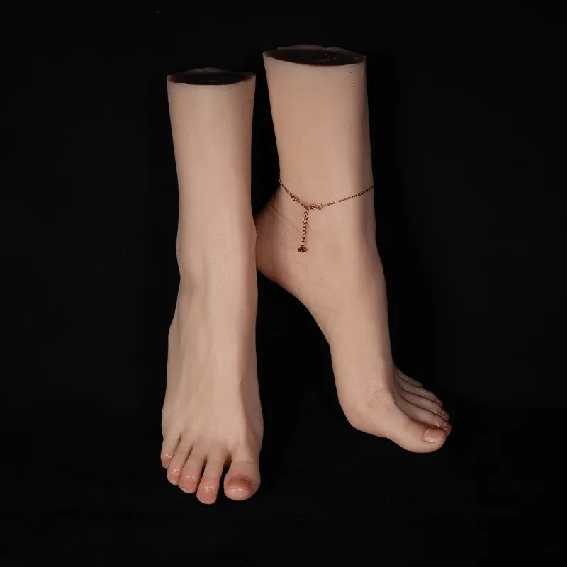 واقعية سيليكون أنثى القدم نموذج عالية الجودة عارضة أزياء قدم لممارسة مانيكير الوثن القدم عرض الدعائم TG3500