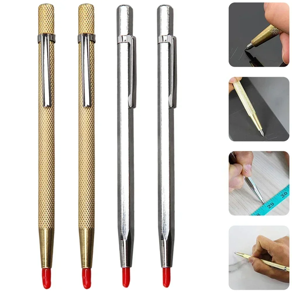 

4pcs Metal Tile Cutting Pen Carbide Tip Scriber Pen Marking Engraving Pen For Ceramic Wood Carving Lettering Pen Hand Tools