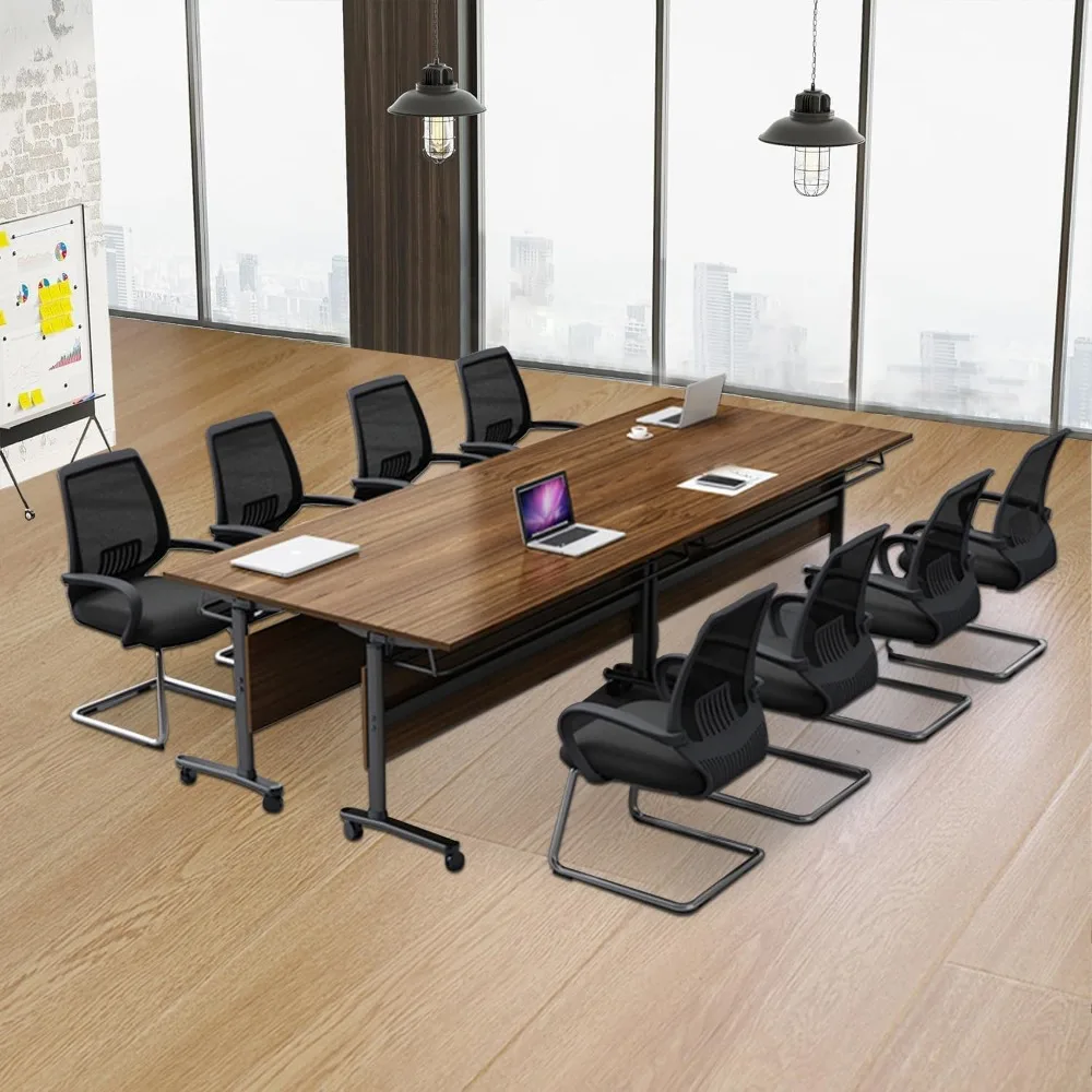 Folding Conference Table,Modern Office Conference Room Table,Mobile Flip Top,Foldable Meeting Table Seminar Tables