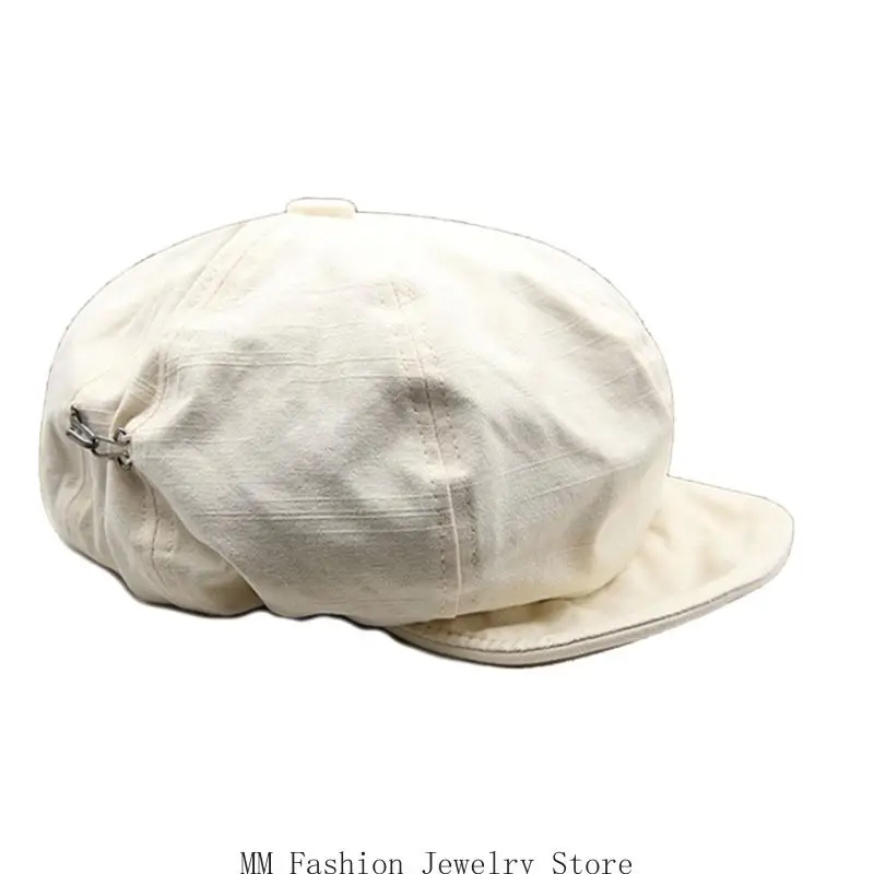 قبعات D0UB المصنوعة يدويًا، قبعة رسام جديدة للجنسين للفتيات، قبعة سائقة أجرة داكنة للترفيه في الهواء الطلق، إكسسوارات المرأة #3