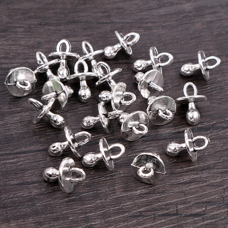 30pcs Charms Baby Pacifier Binky Teether 14x10mm Handmade Craft Pendant making Tibetan Silver Plated DIY for bracelet necklace