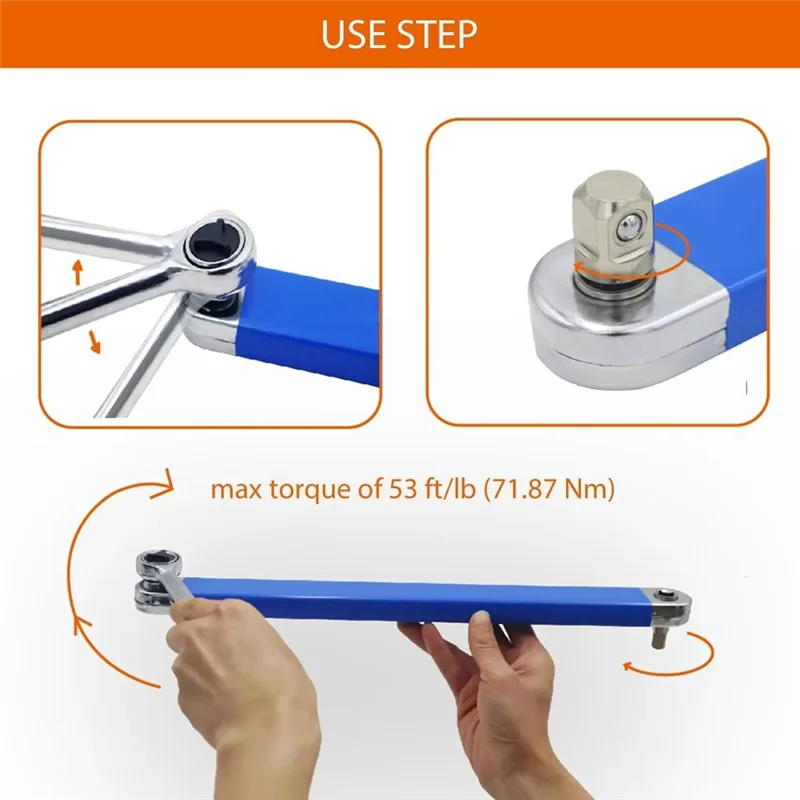 

Y42A-Offset Extension Wrench Tight Spaces Extension Tool With 1/2Inch, 1/4Inch And 3/8Inch Drive Adapters Universal