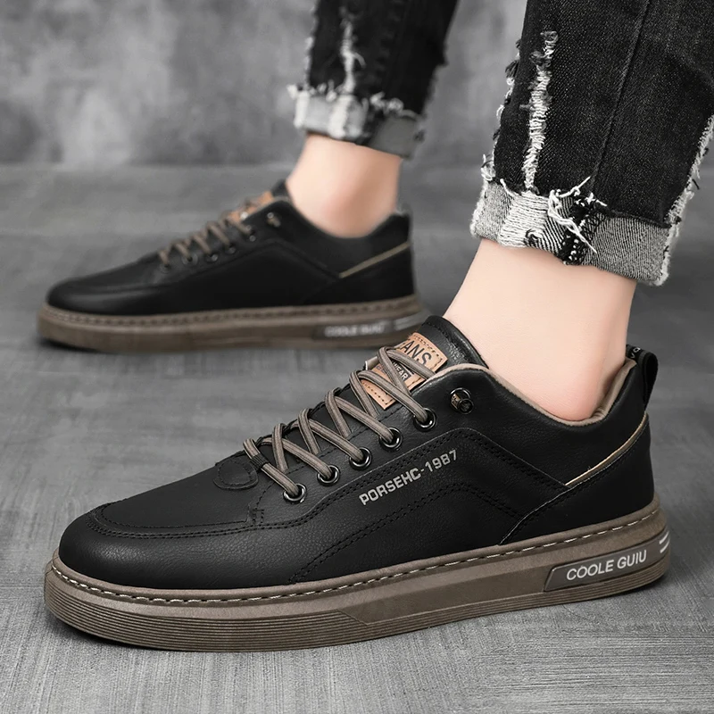 Original Men Spring Casual Shoes Breathable black Sneakers Fashion Driving Walking Tennis Shoes for Male Skate Flats