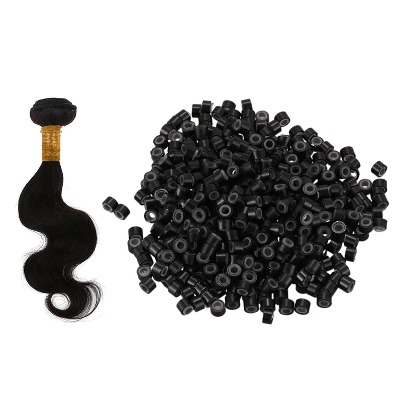 

1 шт., волнистые человеческие волосы, необработанные Искусственные черные волосы для наращивания, 1 комплект 50 г 20 см и 500 шт. B