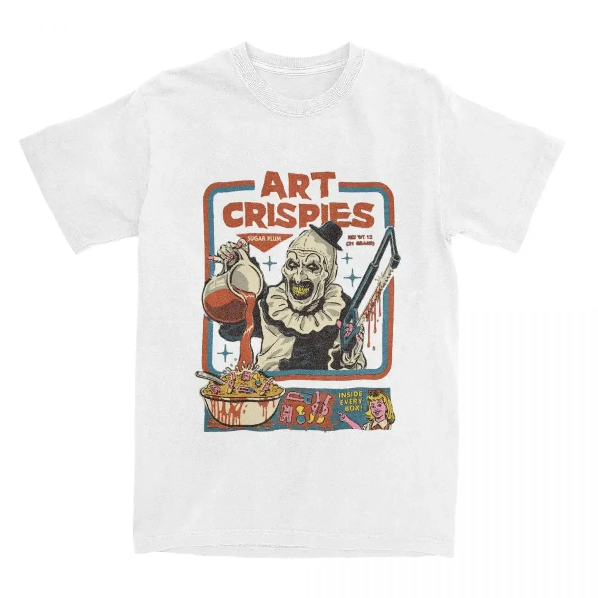 Art Crispies Terrifier Clown Shirt Apparel Men Women's Pure Fashion Retro Horror Tee Shirt Clothes Graphic Printing 71724