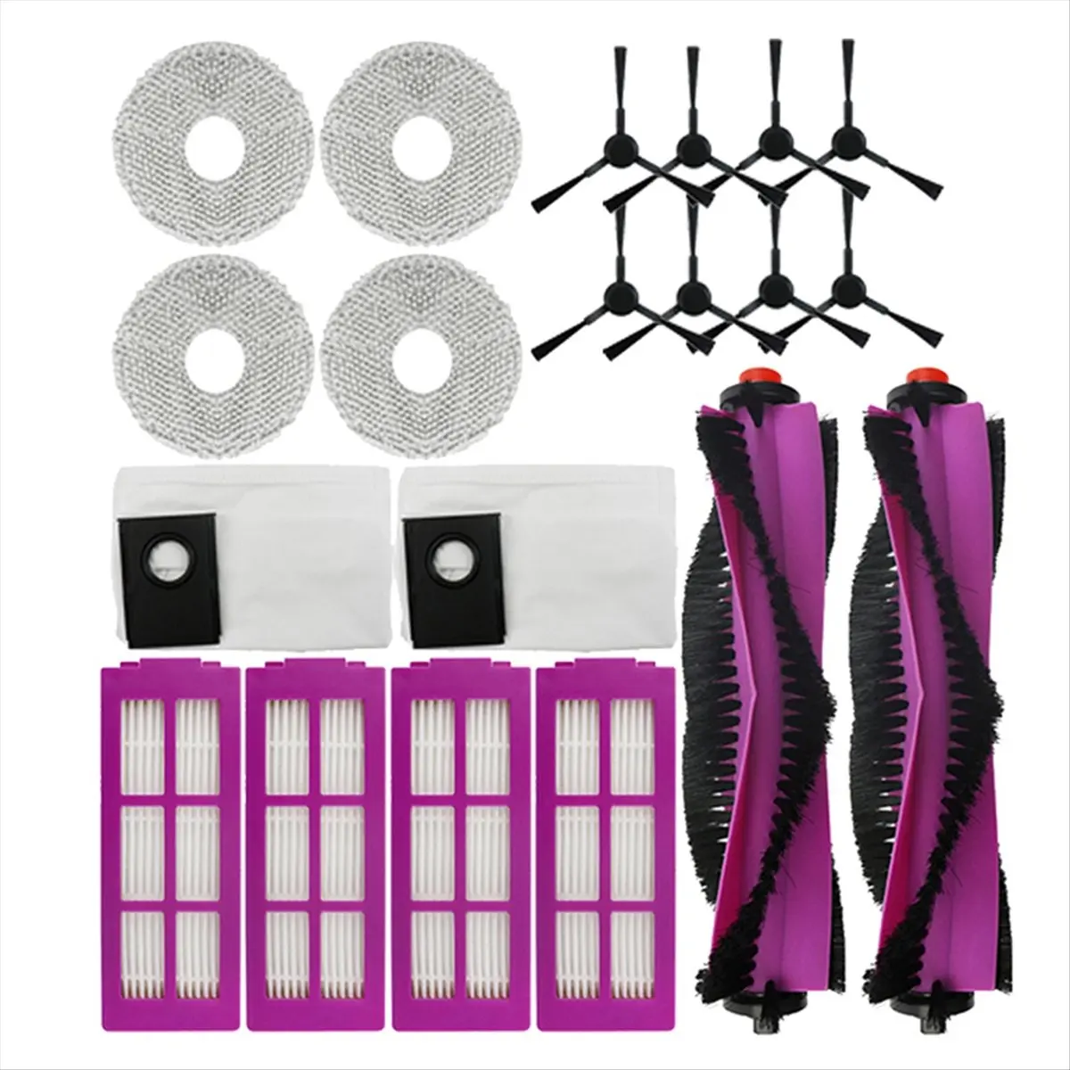 *AA60I For Midea V15 Pro V15 Max V15 Pro Mini Eureka J15 Pro Ultra Robot Vacuum Main Side Brush Hepa Filter Dust Bag Rag Parts