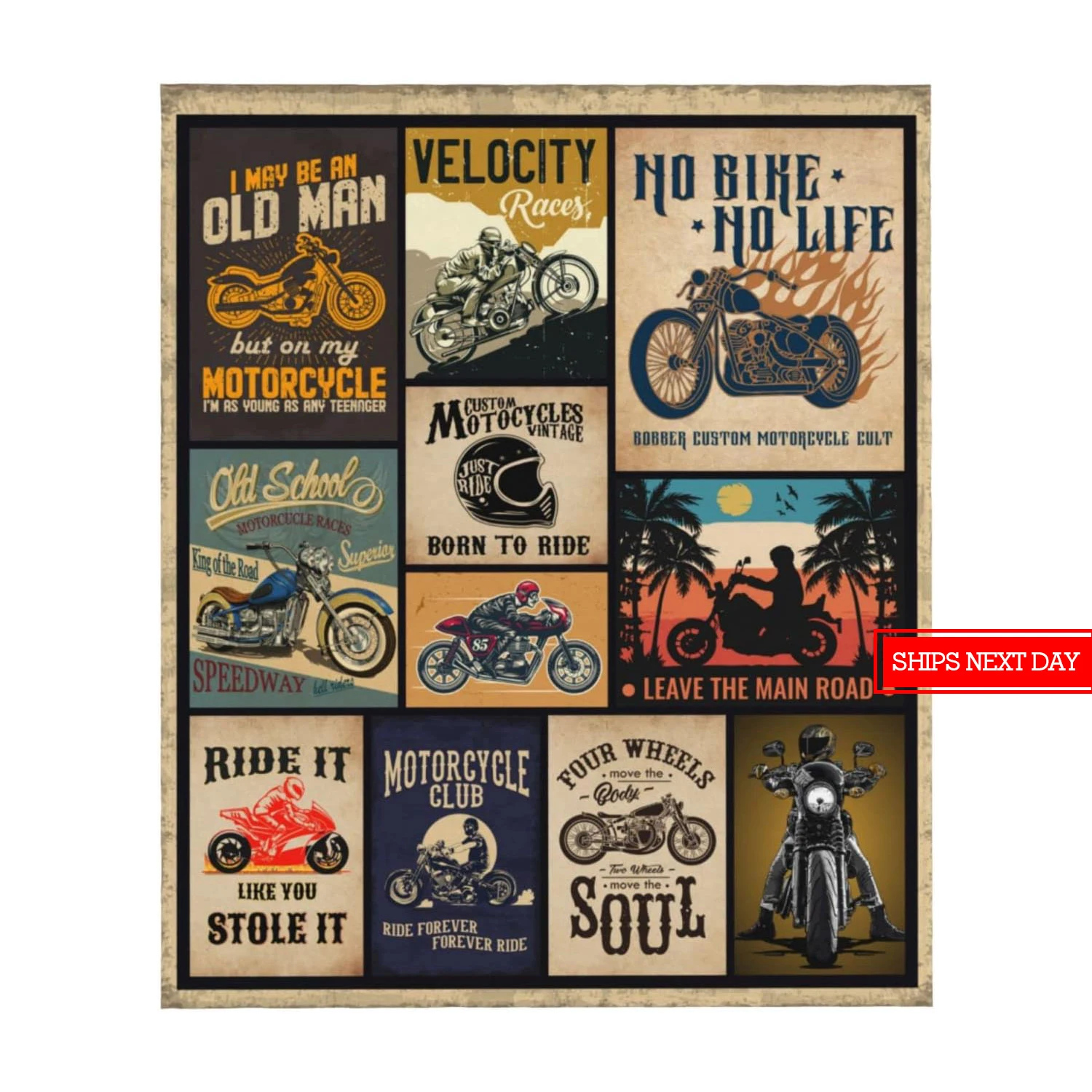 Customized men's motorcycle gift, the best birthday idea for motorcycle enthusiasts,super comfortable plush blanket soft bedding