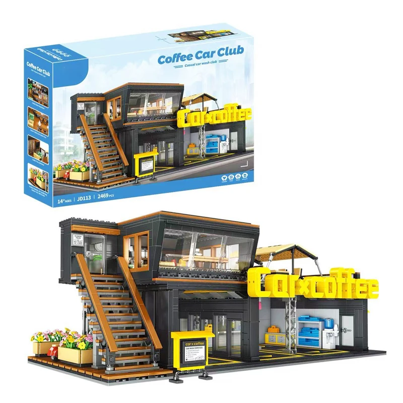 ชุดตัวต่อ Street View Series ร้านกาแฟคลับ ตัวต่อแบบคลาสสิก ร้านกาแฟในเมือง ของเล่นตัวต่อสำหรับเด็ก ของขวัญวันเกิด MOC