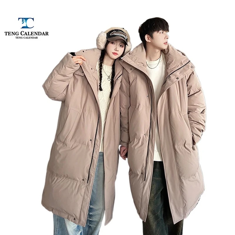 Winter Down Jacket, Korean Version Men's and Women's Ultra Thick Long Warm and Loose Extreme Cold Jacket, 2025 New Model