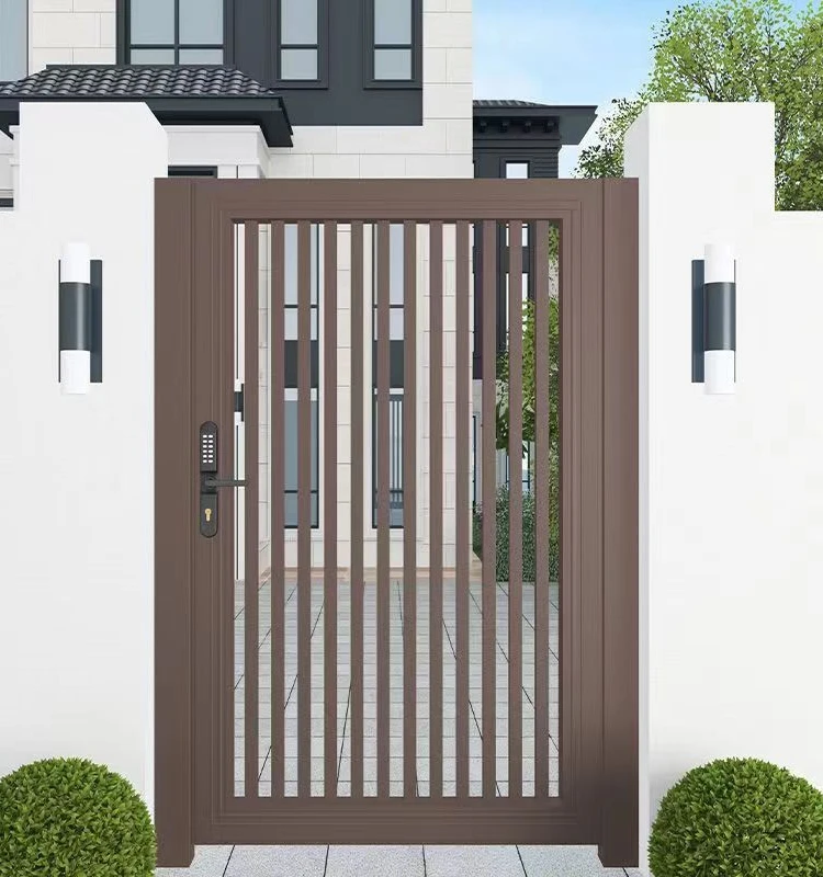 Modern villa wrought iron single and double open aluminum alloy courtyard gate outdoor iron gate