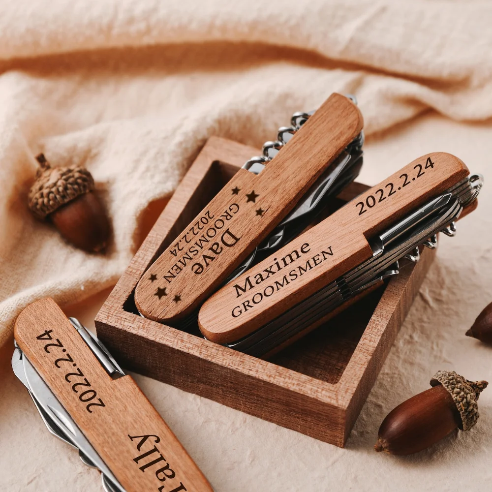 Swiss Knife Personalized Stainless Steel Wedding Groomsman Gift Multi-Tool Knife Laser Engraved Namethe Ultimate Best Man