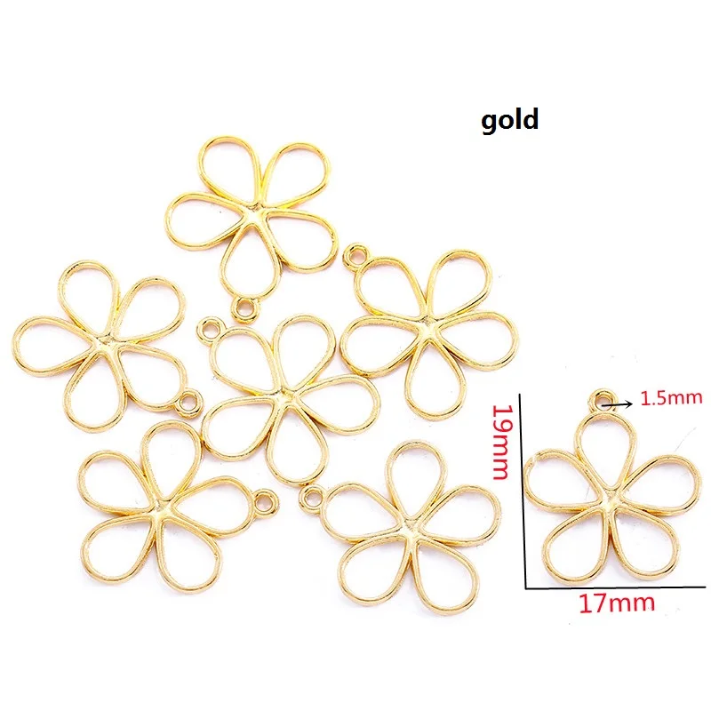 40pcs 11 colors flower petal Zinc alloy Charms for Jewelry Making Fashion Earrings Pendants Necklaces Bracelet Accessories DIY image 2