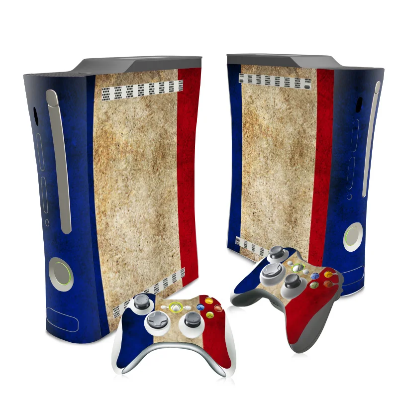 مجموعة ملصقات الجلد من كلوريد البولي فينيل لـ Xbox ، كونسول الدهون ، 2 تحكم الجلد ، 7 تصاميم مختلفة ، علم الولايات المتحدة الأمريكية والمملكة المتحدة