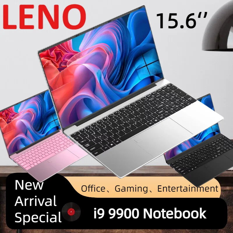

LENO 2026 15.6 Inch 1920*1080 HD Laptop Windows 11 Intel i9 9900 32GB 2TB High Performance Gamer Office Ultra Slim PC