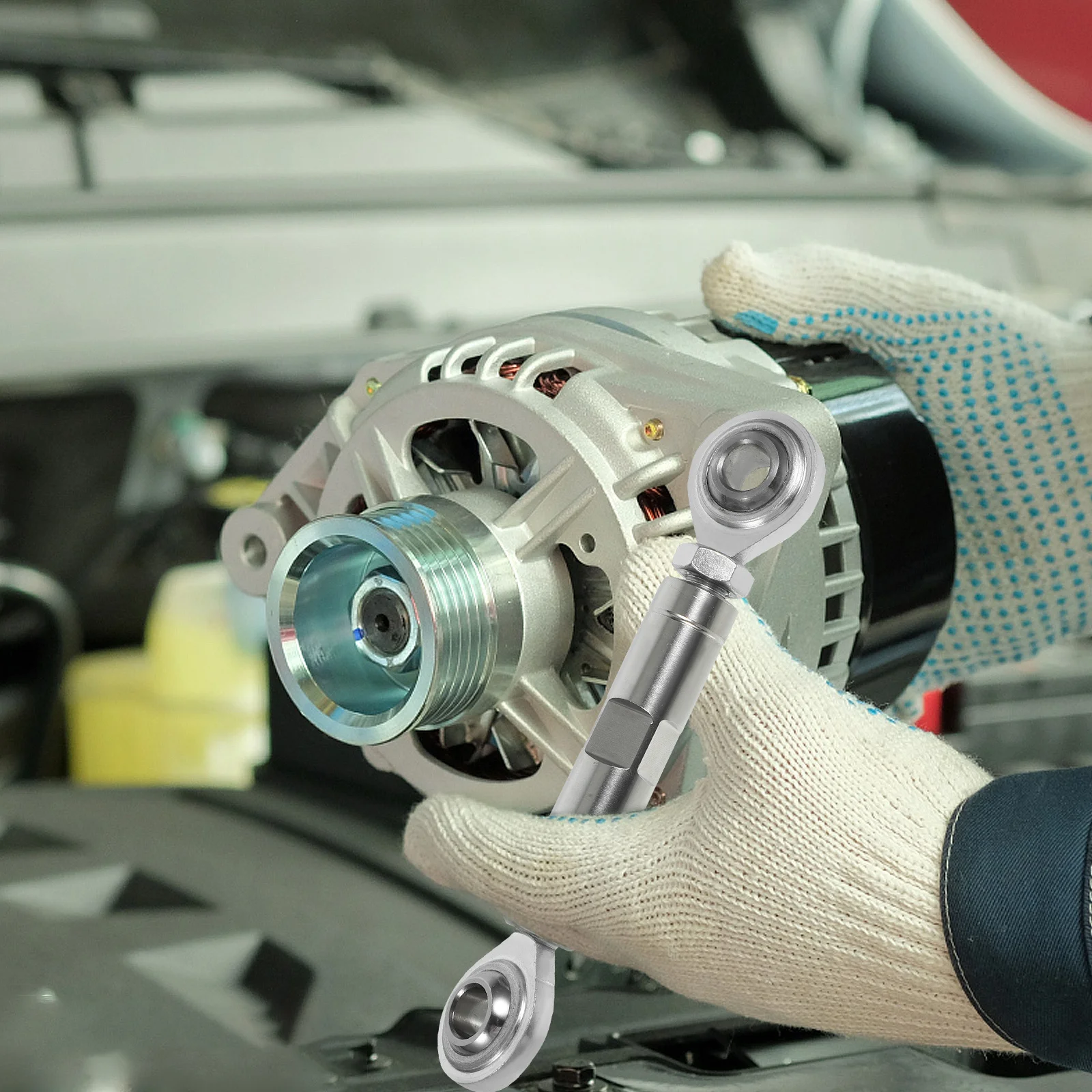 

1 Set Car Alternator Bracket Adjustable Universal Tensioning Rod For Auto Distributor Clamp High-Strength Metal Vehicle Support